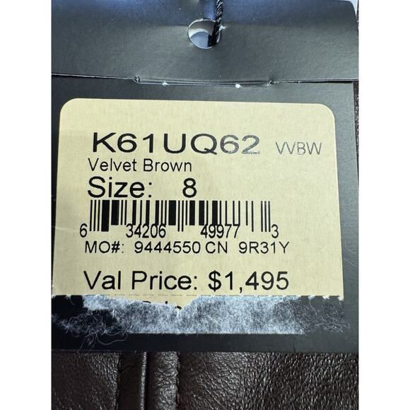 NWT $1495 St John Collection Brown Size 8 Wool Blend Leather Silk Jacket - Picture 4 of 8